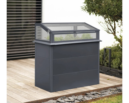 Jardinière surélevée en métal avec couvercle transparent pour le jardin