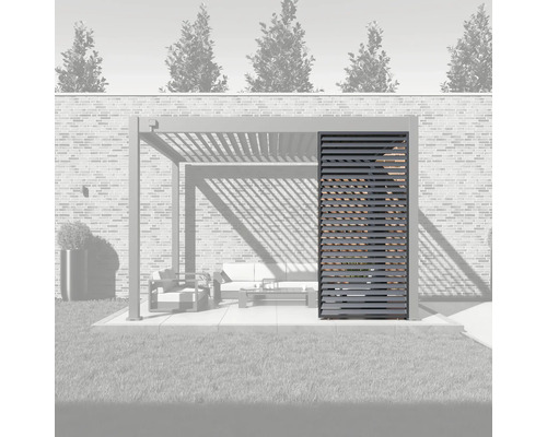 Terrasse avec paroi à lamelles pour l'ombrage