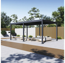 Pergola moderne avec sièges dans le jardin