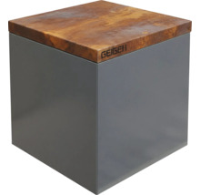 Geiger Hocker mit rostfarbener Sitzfläche und grauem Korpus