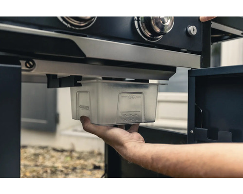 Bac de récupération des graisses sous un gril