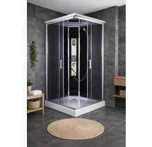 Cabine de douche avec panneau de douche dans une salle de bain moderne