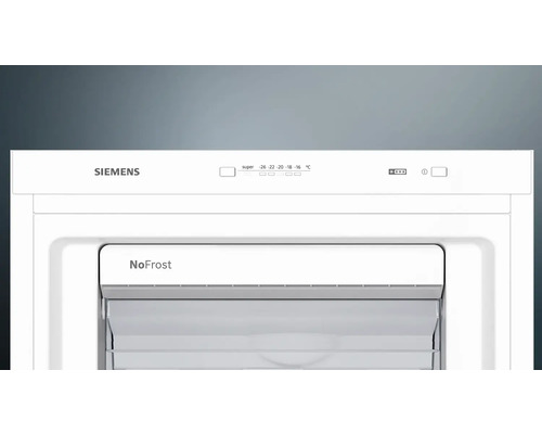 Vue détaillée d'un congélateur Siemens avec technologie NoFrost et contrôle de la température