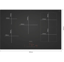 Abmessungen des Siemens Induktionskochfelds