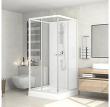 Modernes Badezimmer mit Duschkabine, Waschbecken und Toilette