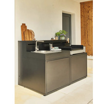 Cuisine extérieure avec évier, robinet et plaque de cuisson