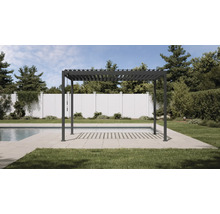 Pergola dans jardin avec piscine