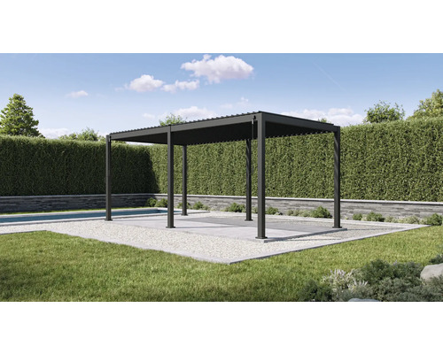 Pergola moderne en métal dans le jardin
