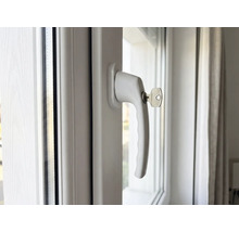 Fenêtre avec poignée de fenêtre et clé pour la sécurité de la fenêtre