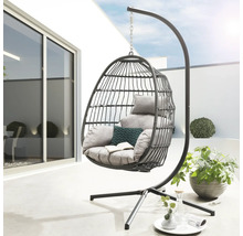Hängesessel mit Korb und Metallgestell für den Aussenbereich
