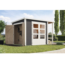 Abri de jardin avec double porte et outils