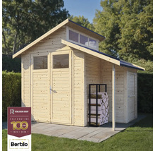 Gartenschuppen aus Holz mit Doppeltür, Fenster und Holzregal