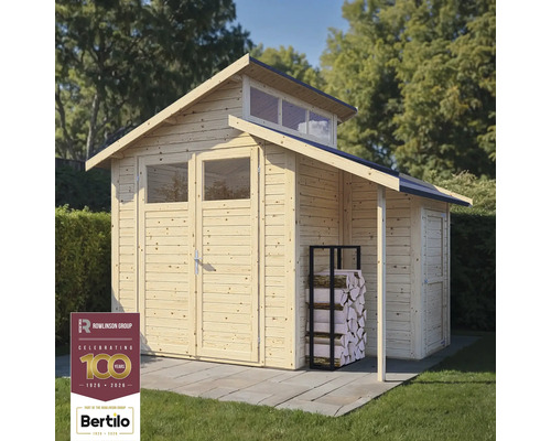 Gartenschuppen aus Holz mit Doppeltür, Fenster und Holzregal