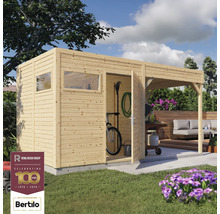 Gartenschuppen mit Vordach zur Aufbewahrung von Gartengeräten und Fahrrädern