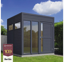 Abri de jardin moderne avec fenêtres et porte en bois