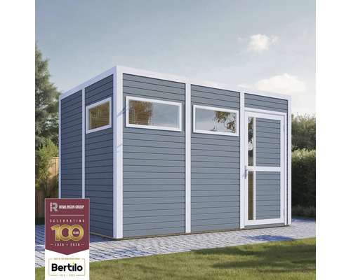 Gartenhaus aus Holz mit Fenstern und Tür