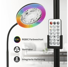 Lampadaire avec changement de couleur RGBIC, ventilateur et support intégré