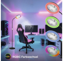 Gaming-Zimmer mit Stehlampe und RGBIC-Farbwechsel