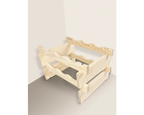 Weinregal aus Holz für sechs Flaschen