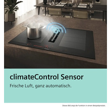 Siemens Kochfeld mit integriertem Dunstabzug und Kochtopf