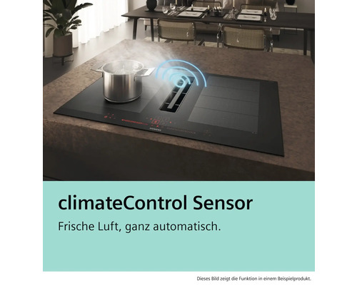 Siemens Kochfeld mit integriertem Dunstabzug und Kochtopf