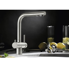 Robinet de cuisine en métal avec bec haut