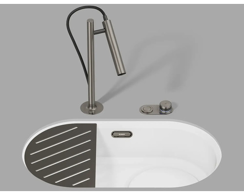 Spültischarmatur mit Spüle und Spülmittelspender