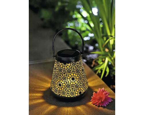 Dekorative Solarlaterne mit Muster und Tragegriff für den Aussenbereich