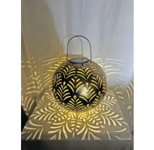 Dekorative Solarleuchte in Kugelform mit Blattmuster und Tragegriff