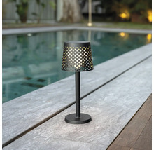 Dekorative Tischleuchte aus Metall neben einem Pool