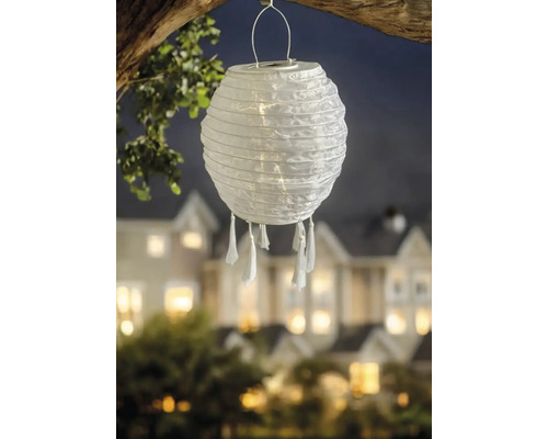 Lanterne solaire de style lampion avec franges pour l'extérieur