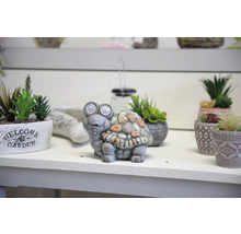 Figurine décorative de jardin tortue avec yeux solaires