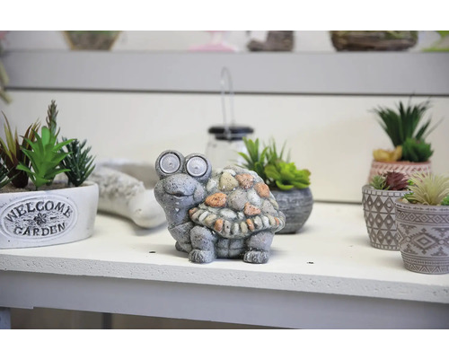 Figurine décorative de jardin tortue avec yeux solaires