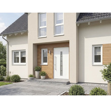 Hausfassade mit Haustür und Fenstern