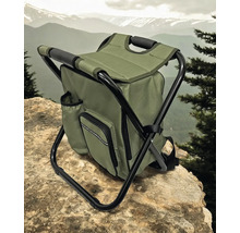 Rucksackstuhl mit Metallgestell und Stauraum
