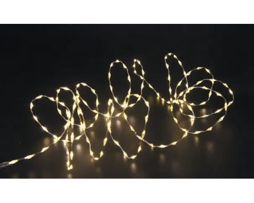 LED-Lichterkette aus flexiblem Draht mit warmweissem Licht.
