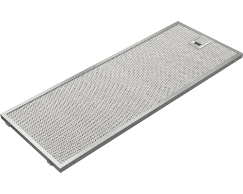 Filtre à graisse métallique rectangulaire pour hottes aspirantes avec grille à mailles fines et loquet.