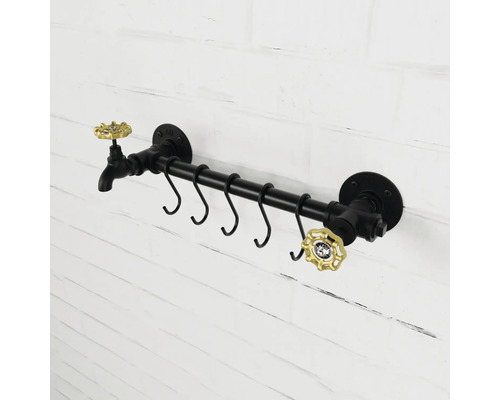 Walteco Raccord en T pour système de rayonnage tubulaire Tubes 3/4" 45° noir