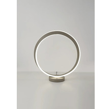 Moderne graue Tischleuchte in Ringform mit rundem Standfuß.