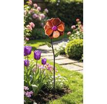 Gartenstecker Windrad Lafiora Dahlie Metall H 96 cm rot