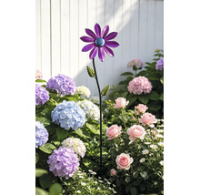 Gartenstecker Windrad Lafiora Sonnenblume Metall H 96 cm lila