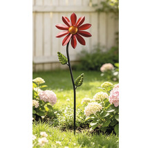 Gartenstecker Windrad Lafiora Sonnenblume Metall H 70 cm rot