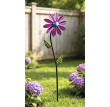Gartenstecker Windrad Lafiora Sonnenblume Metall H 70 cm lila