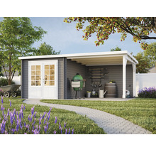 Gartenhaus Palmako Ella 6,9+8,2 m² 554 x 340 cm dunkelgrau-weiss