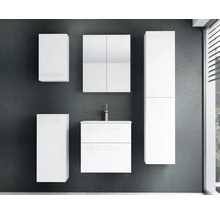 Lavabo en céramique Jungborn avec meuble bas QUARANTA lxhxp 60,5 x 60,5 x 46 cm, couleur de la façade: blanc mat