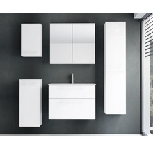Lavabo en céramique Jungborn avec meuble bas QUARANTA lxhxp 80,5 x 60,5 x 46 cm, couleur de la façade: blanc mat