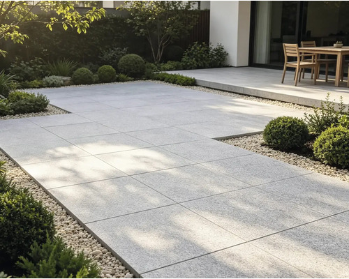 Granit Terrassenplatte grau 60 x 60 x 3 cm