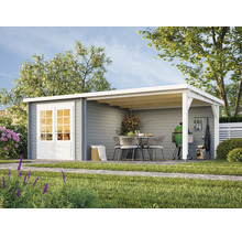 Gartenhaus Palmako Ella 6,9+10 m² 614 x 340 cm hellgrau-weiss