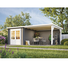 Gartenhaus Palmako Ella 6,9+10 m² 614 x 340 cm dunkelgrau-weiss