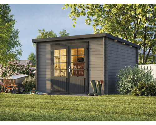 Abri de jardin Palmako Ella 8,7 m² 323 x 340 cm gris foncé-anthracite